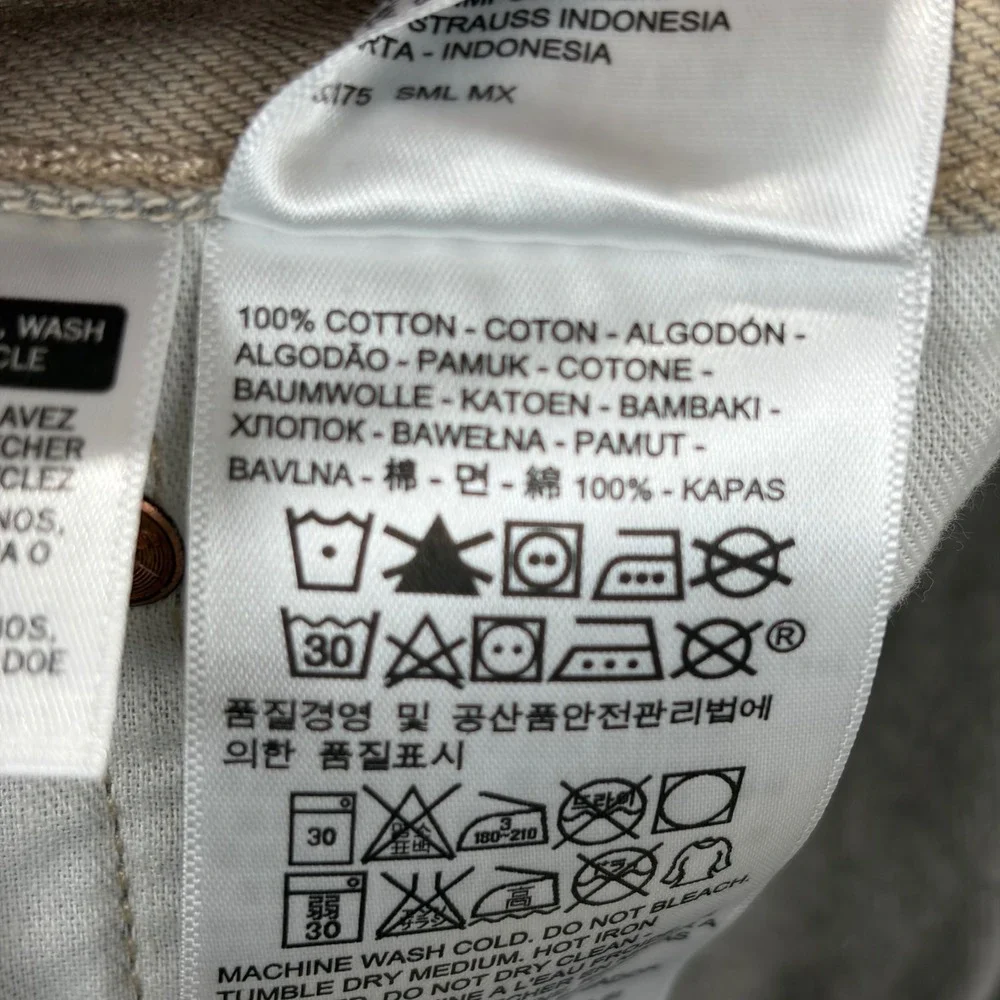 Levi's 501 Original Fit Jeans Beige Cone Denim Button Fly Mens W44 L34‎